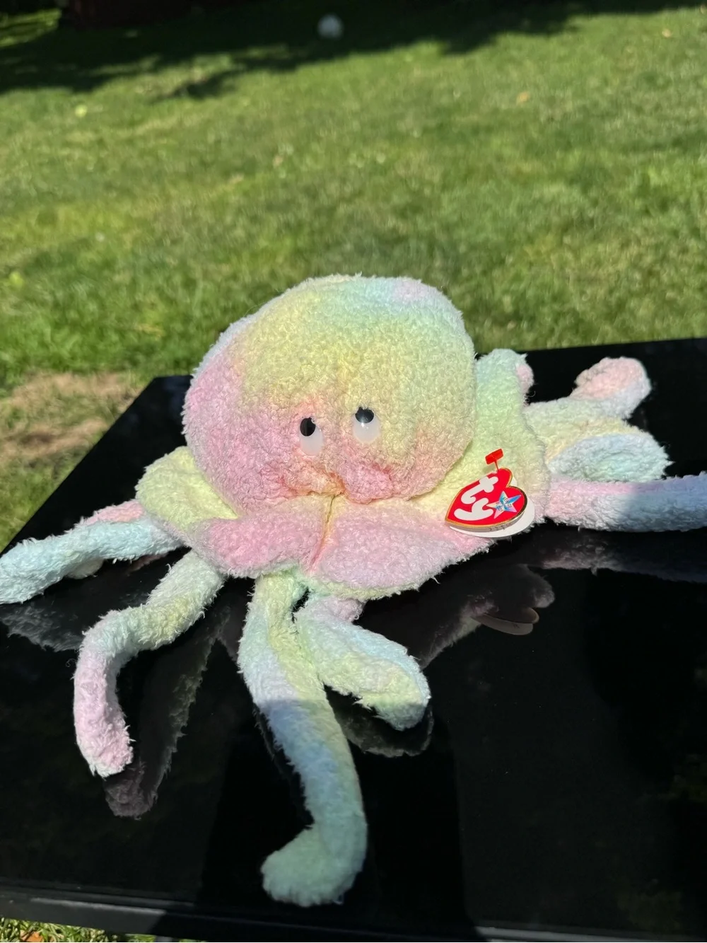 TY GOOCHY Beanie Buddy! Octopus! Pastel Tie Dye LARGE SIZE BEANIE